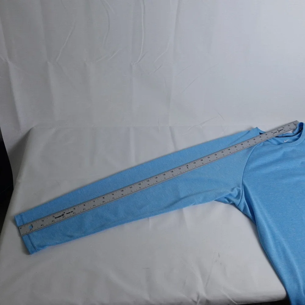 Nike Swim Dri-Fit Men's Long Sleeve Rash Guard Shirt Blue UPF 40+ Size L